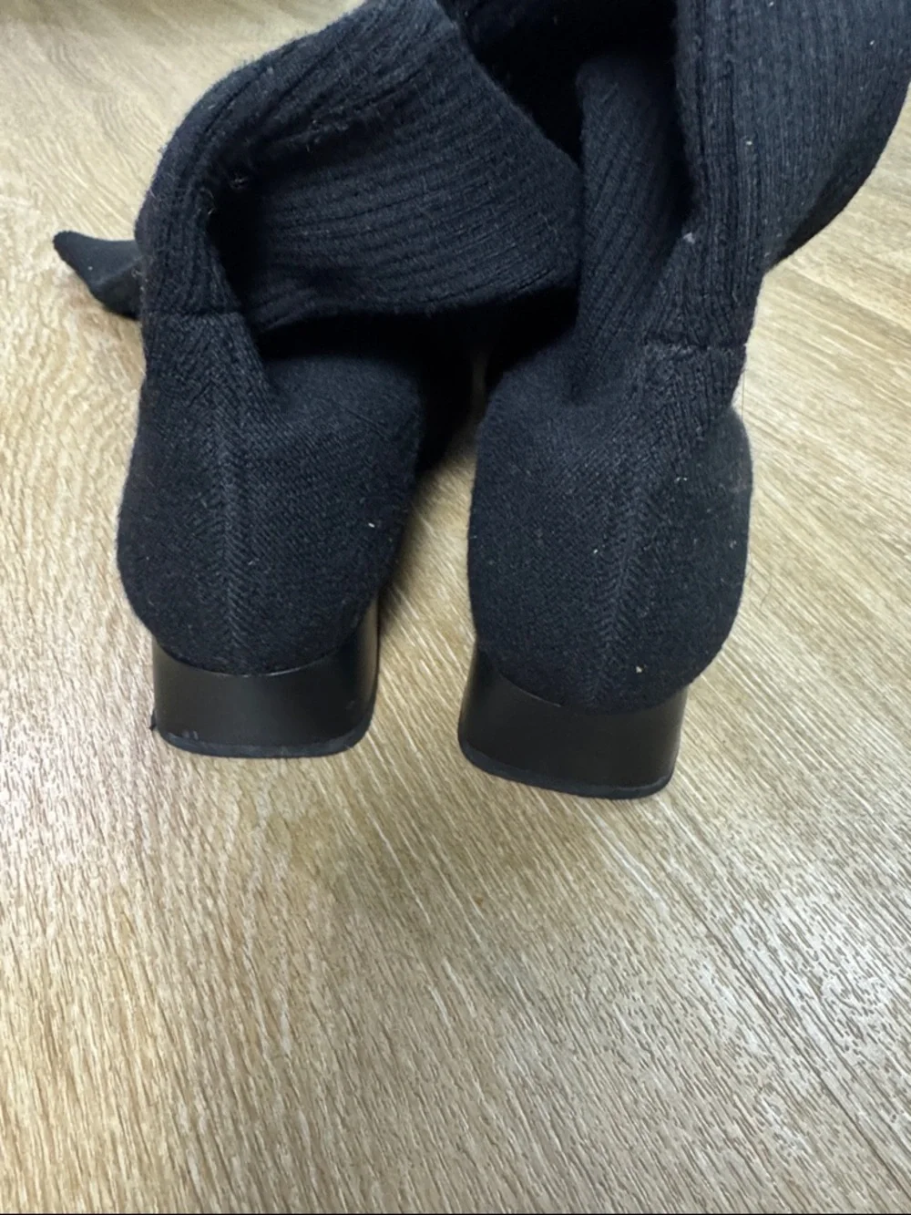 Vivaia Black Knit Sock Knee High Boots size 37.5